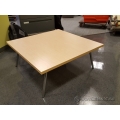 Birch and Chrome 36" Square Reception Coffee Table